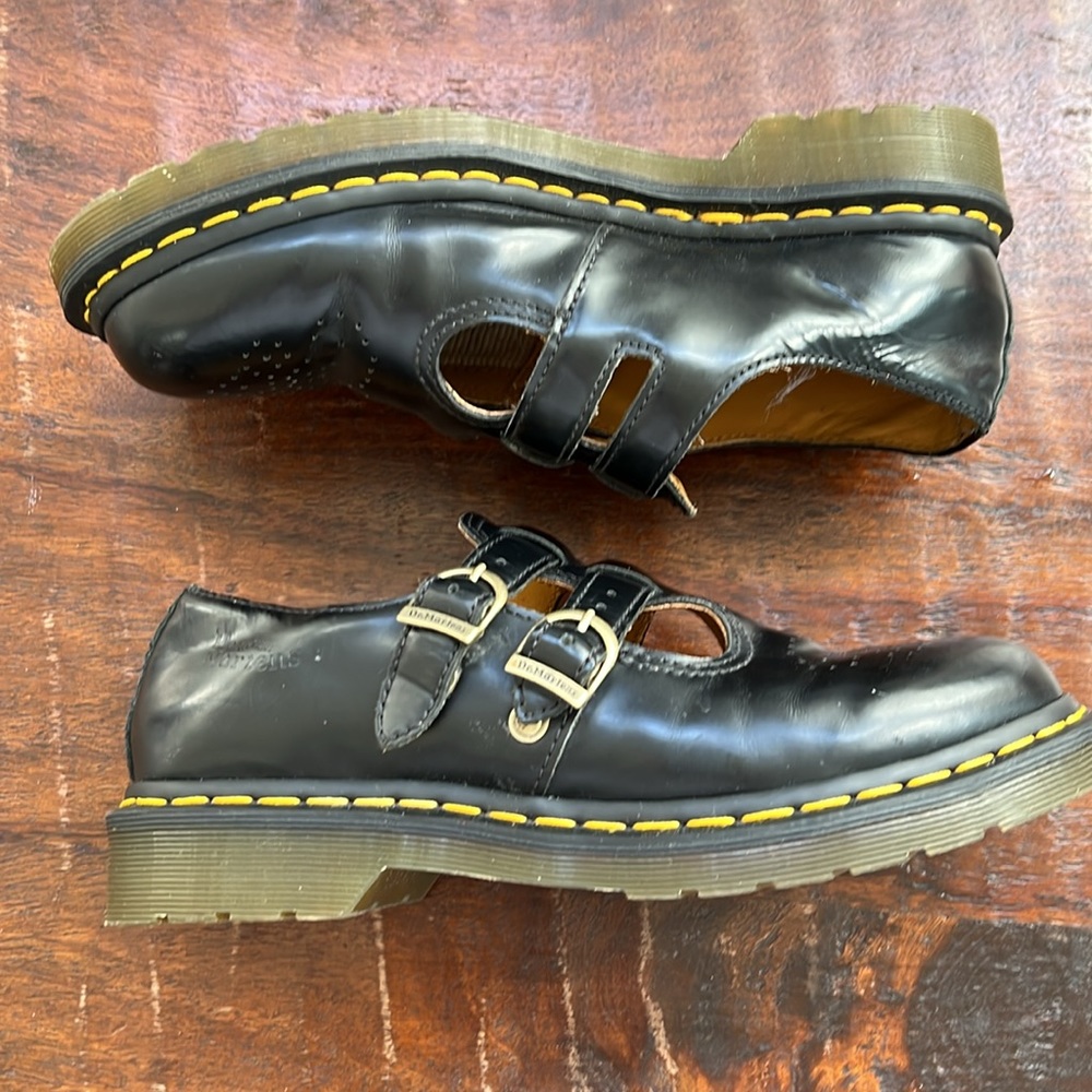 Dr. Martens Black Double-Strap Platform Mary Jane Shoes - Picture 5 of 11
